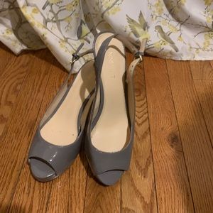 Grey sling backs